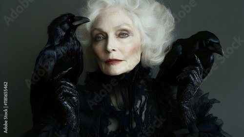 Woman with Ravens: Birds, E...