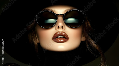 Woman Wears Sunglasses and ...