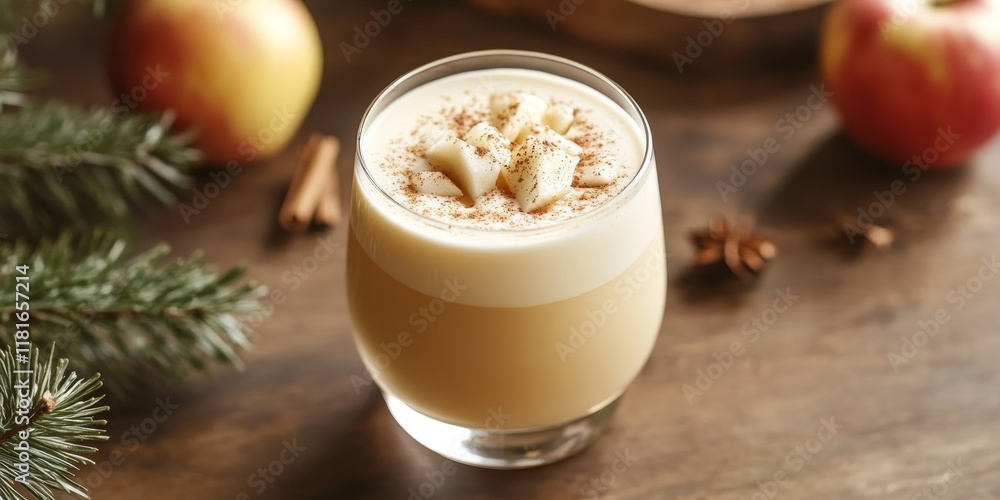 Cognac and apple elevate a classic egg milk punch, creating a delicious blend that harmonizes flavors for a unique and satisfying drink experience. Cognac and apple elevate a classic egg milk punch, creating a delicious blend that harmonizes flavors for a unique and satisfying drink experience.
