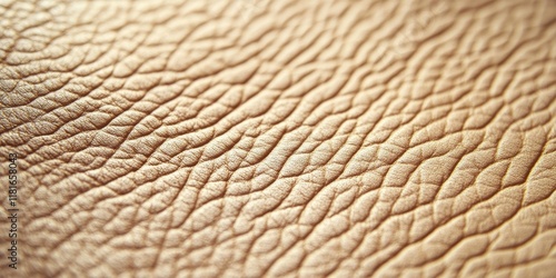 Close up of natural qualitative beige leather texture, showcasing the refined and soft characteristics of the beige leather texture in detail. Ideal for highlighting the beauty of beige leather photo