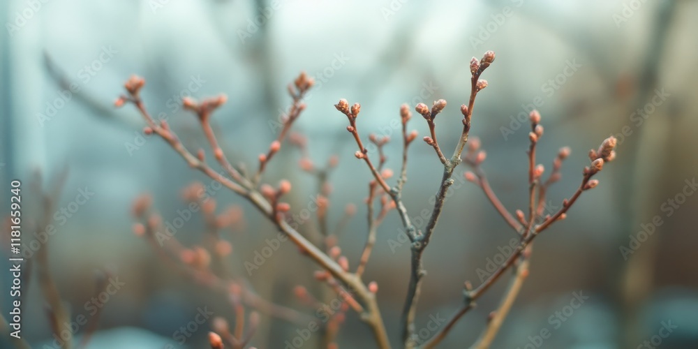 Close up of small perennial trees with a blurred background, showcasing beautiful branches of deciduous trees. The artful composition highlights the intricate details of perennial trees. Soft focus Close up of small perennial trees with a blurred background, showcasing beautiful branches of deciduous trees. The artful composition highlights the intricate details of perennial trees. Soft focus