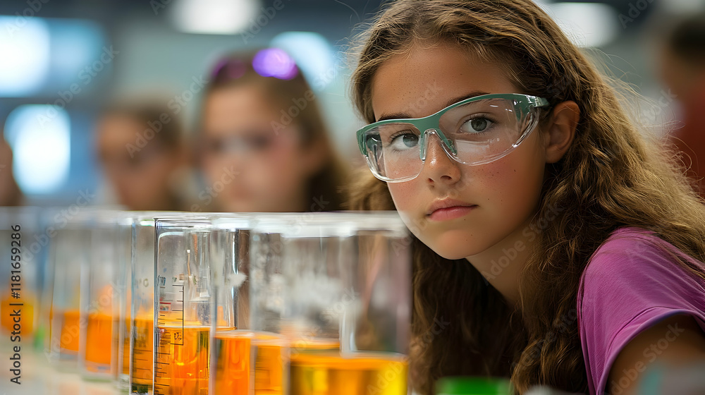Science Experiment Conducts Chemistry Analysis Carefully and Precisely in Lab Science Experiment Conducts Chemistry Analysis Carefully and Precisely in Lab