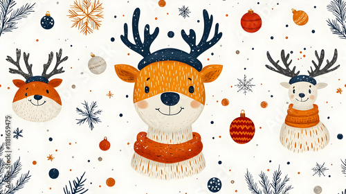 Cute Reindeer Celebrate Win...