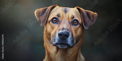 Portrait of a mix breed homeless mutt dog showcasing its unique features and expression, capturing the essence of a mix breed mutt s resilience and charm in a heartfelt image. photo