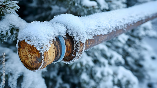 Frozen Pipe Covered in Snow...