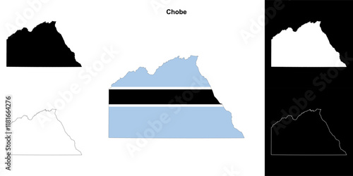Chobe district outline map set