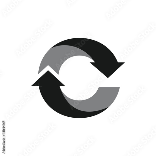 C letter logo with rotating arrow sign