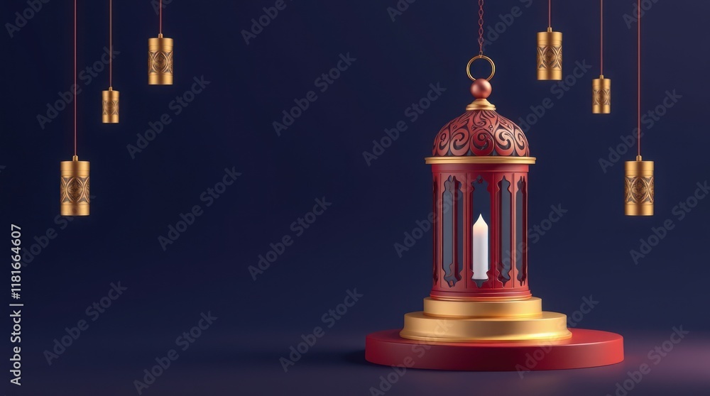 Fototapeta premium islamic background lantern lamp ramadan kareem modern random