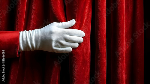White Glove Opens Red Curta...