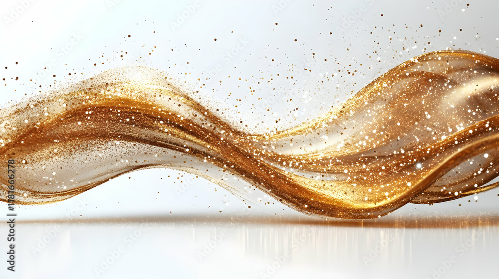 Golden Liquid Flows with Glitter, Elegance Motion Background Golden Liquid Flows with Glitter, Elegance Motion Background