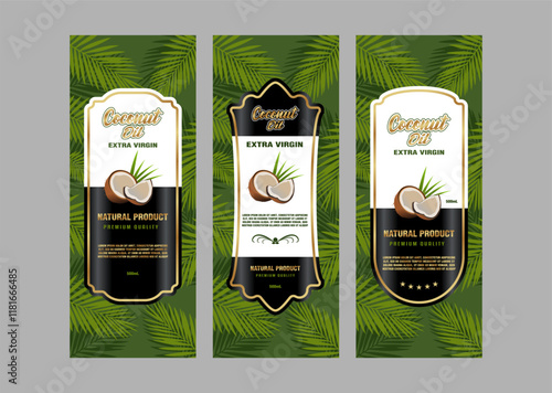 coconut oil label design labels vector luxury gold