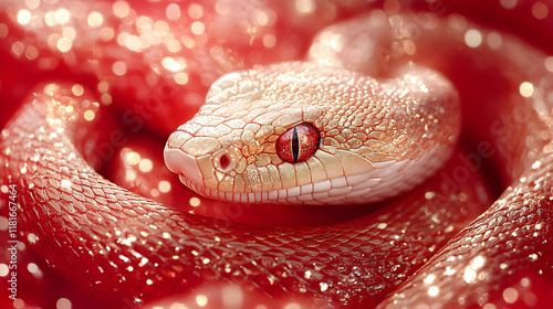 Red Snake Coils Elegantly, ...