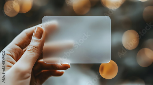 Hand Holds Frosted Glass Ge...