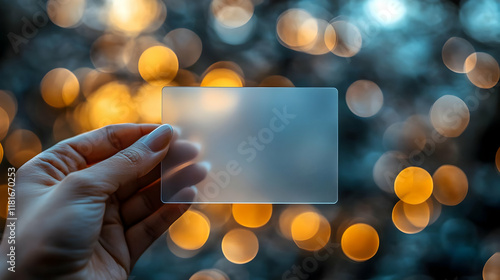 Hand Holds Frosted Glass wi...