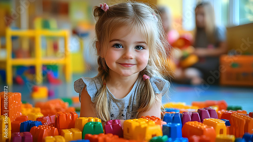 Child Plays with Colorful B...