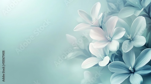 Delicate Pale Blue Flowers Softly Bloom