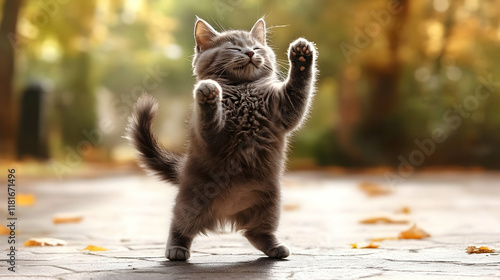Playful Kitten Dances in Au...