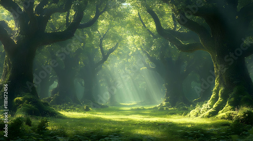Sunlight Filters Through Tr...