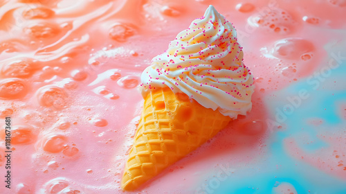 Ice Cream Cone Floats in Pi...