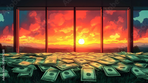 Money Grows on Floor with S...