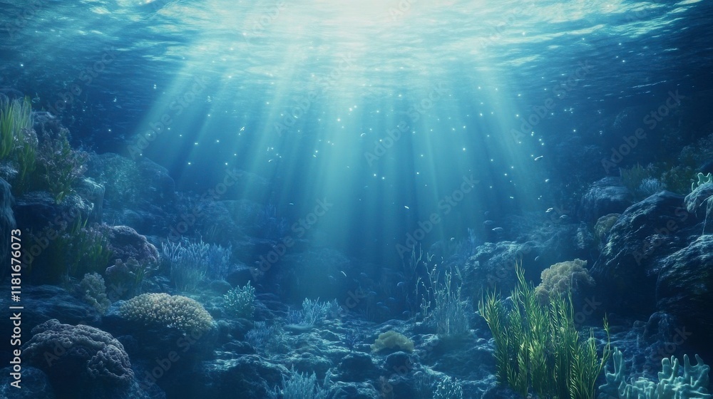 Obraz premium Enchanted Underwater Realm: A Breathtaking Coral Reef Scene