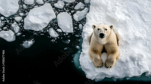 Polar Bear Rests on Ice Flo...