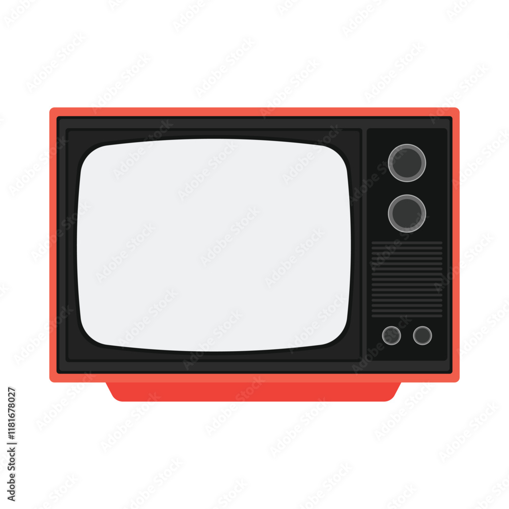 Simple Old tv flat vector design isolated on a white background Simple Old tv flat vector design isolated on a white background