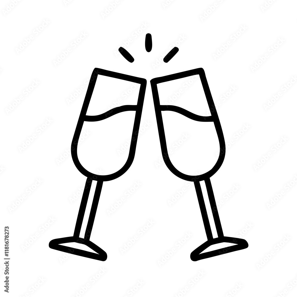 champagne flute icon, drinks line art, drinks vector - simple black line art icon of champagne flute perfect for logos, and drinks-themed designs. champagne flute icon, drinks line art, drinks vector - simple black line art icon of champagne flute perfect for logos, and drinks-themed designs.