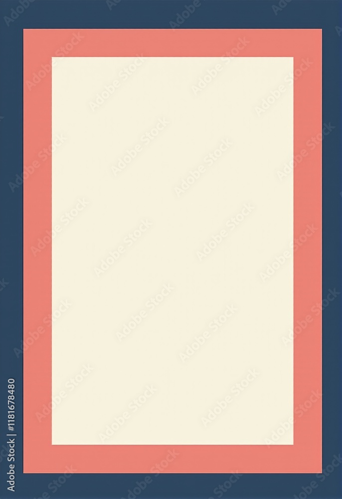 Clean and Sharp White Award Frame with Red Blue Borders, Minimalist Navy Blue Cream Colors, High Resolution 4K 8K UHD Clean and Sharp White Award Frame with Red Blue Borders, Minimalist Navy Blue Cream Colors, High Resolution 4K 8K UHD