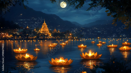 Lotus Lanterns Float Serene...