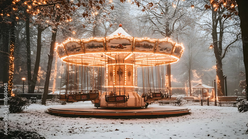 Carousel Spins Gently in a ...