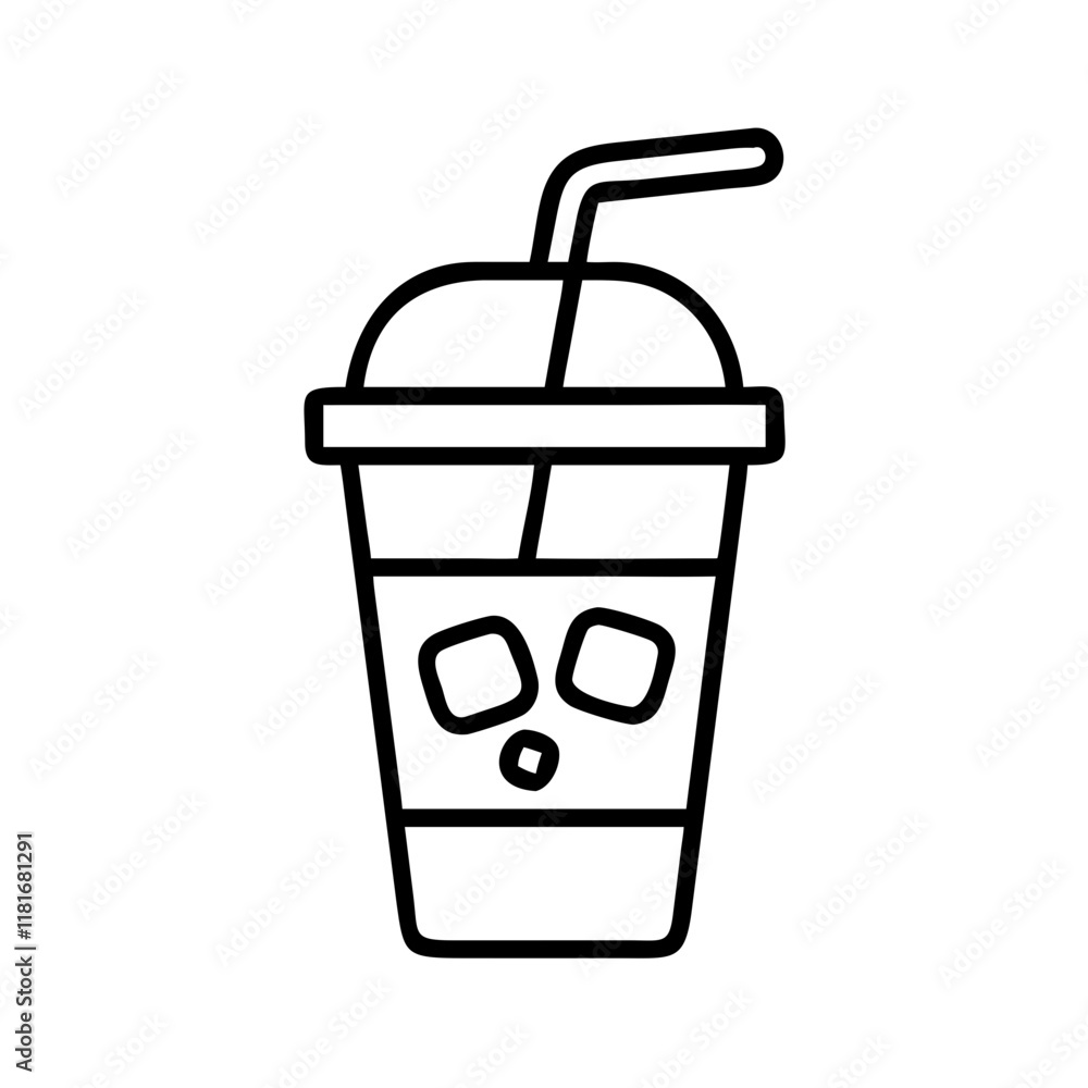 iced coffee icon, drinks line art, drinks vector - simple black line art icon of iced coffee perfect for logos, and drinks-themed designs. iced coffee icon, drinks line art, drinks vector - simple black line art icon of iced coffee perfect for logos, and drinks-themed designs.