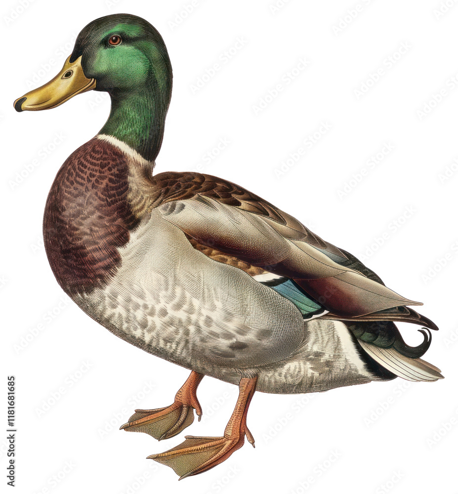 Obraz premium PNG A duck waterfowl mallard bird.