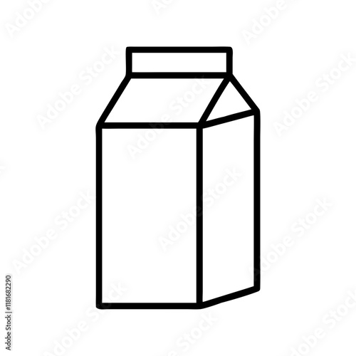 milk carton icon, drinks line art, drinks vector - simple black line art icon of milk carton perfect for logos, and drinks-themed designs.