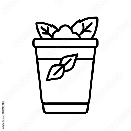 mint julep icon, drinks line art, drinks vector - simple black line art icon of mint julep perfect for logos, and drinks-themed designs.