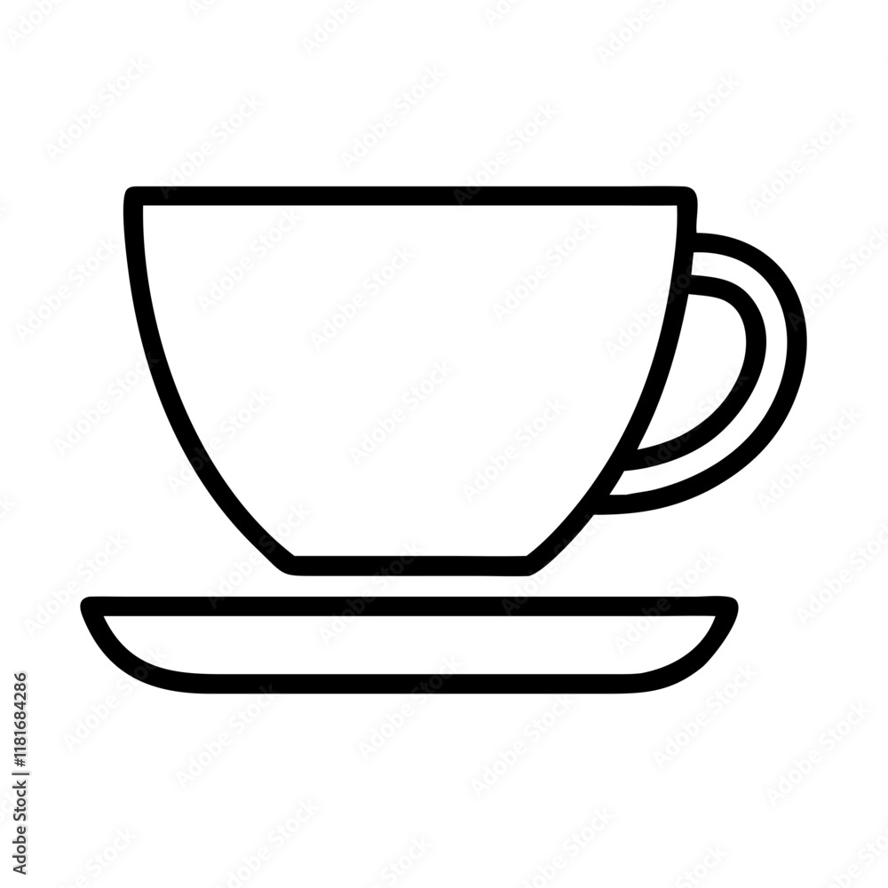 tea cup with saucer icon, drinks line art, drinks vector - simple black line art icon of tea cup with saucer perfect for logos, and drinks-themed designs. tea cup with saucer icon, drinks line art, drinks vector - simple black line art icon of tea cup with saucer perfect for logos, and drinks-themed designs.