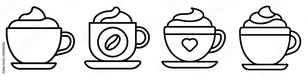 cappuccino icon, drinks line art, drinks vector - simple black line art icon of cappuccino perfect for logos, and drinks-themed designs. cappuccino icon, drinks line art, drinks vector - simple black line art icon of cappuccino perfect for logos, and drinks-themed designs.