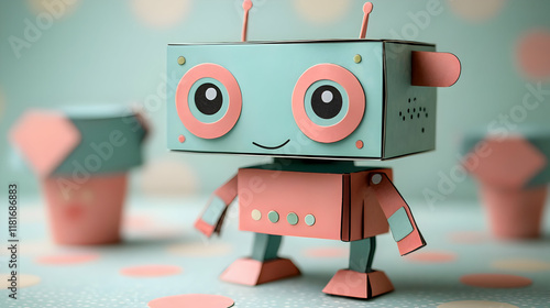Cute Robot Toy Stands on a ...