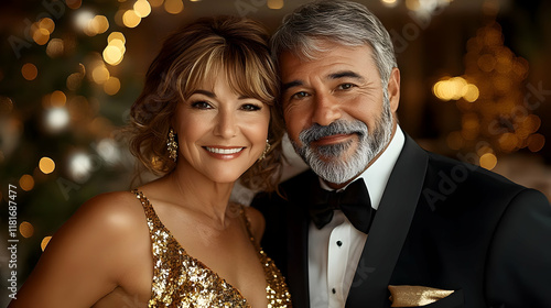 Couple Smiles Elegantly at ...