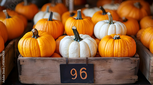 Pumpkins Displayed in Woode...
