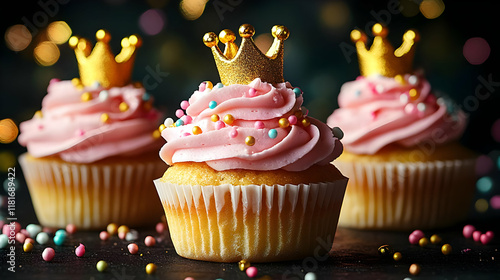 Cupcakes Decorated with Pin...