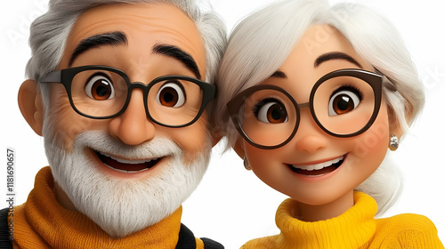 Elderly Couple Smiles and S...