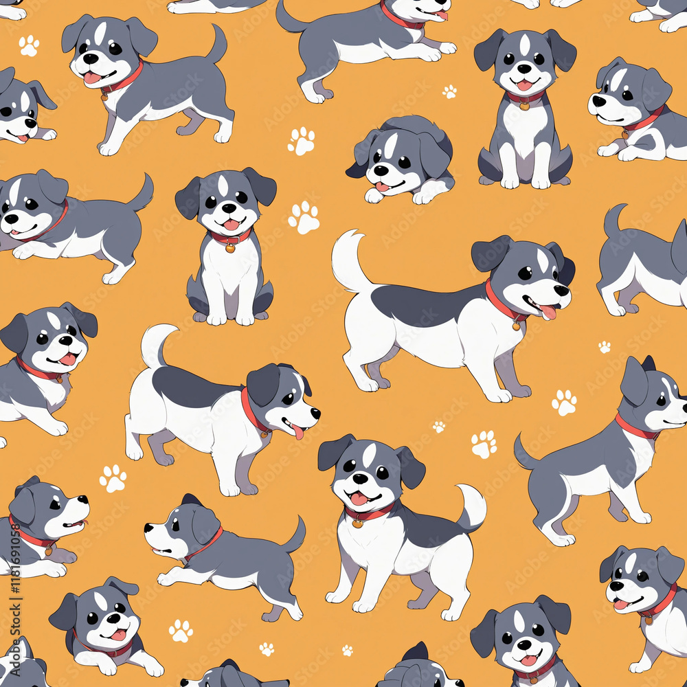 seamless pattern with dogs seamless pattern with dogs