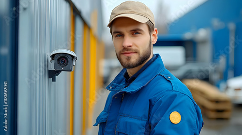 Security Guard Monitors Sur...