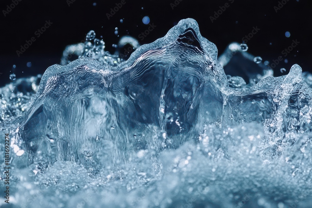 Captivating splashes and ripples capture the essence of water in dynamic motion and energy at dusk Captivating splashes and ripples capture the essence of water in dynamic motion and energy at dusk