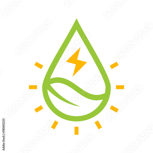 Leaf, electric and water icon vector design.