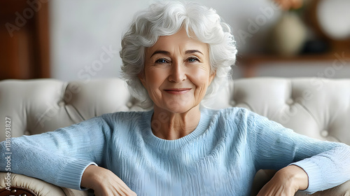 Smiling Senior Woman Relaxi...