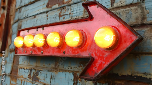 Red Arrow Sign Illuminates ...