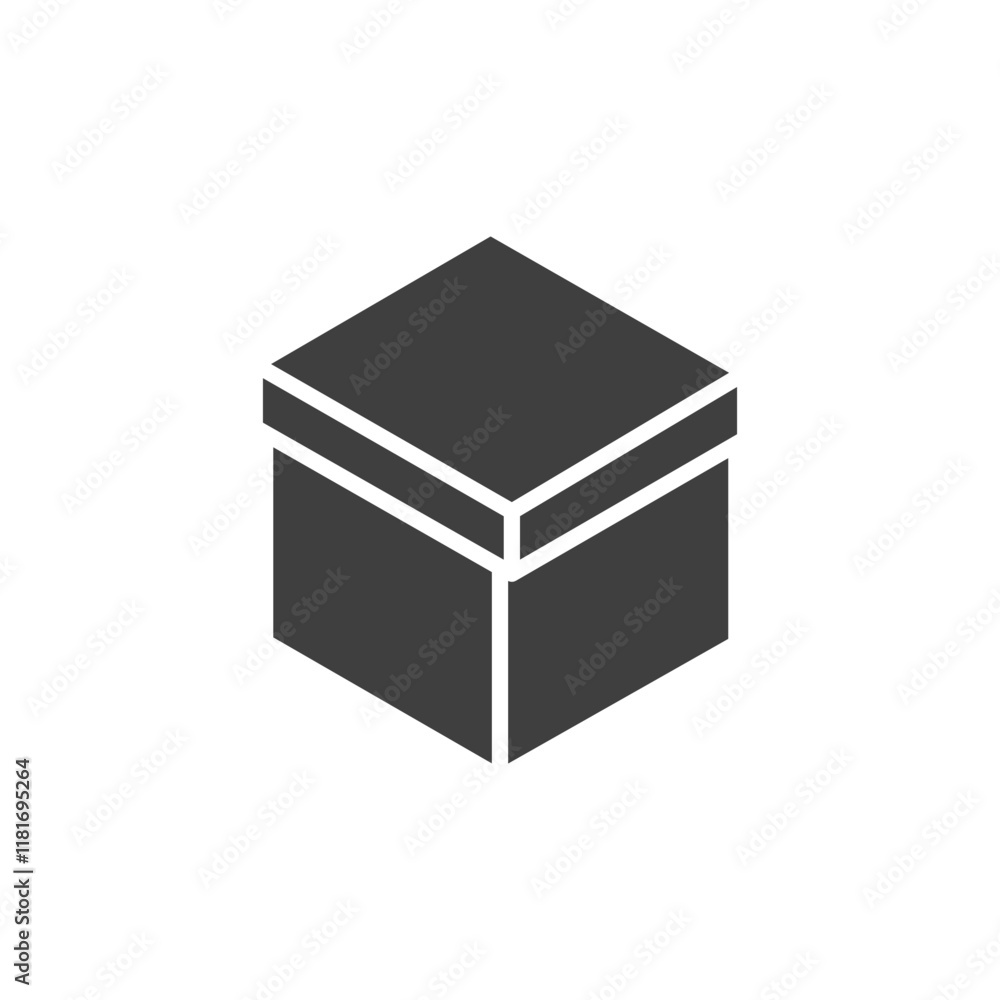 Box icon. Simple solid style. Package, delivery, parcel, shipping, cardboard, storage, carton, closed, pictogram, pack concept. Glyph symbol. Vector illustration isolated. SVG Box icon. Simple solid style. Package, delivery, parcel, shipping, cardboard, storage, carton, closed, pictogram, pack concept. Glyph symbol. Vector illustration isolated. SVG
