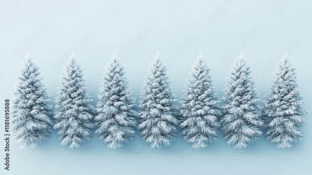 Fototapeta premium Winter Wonderland: A Snowy Coniferous Forest